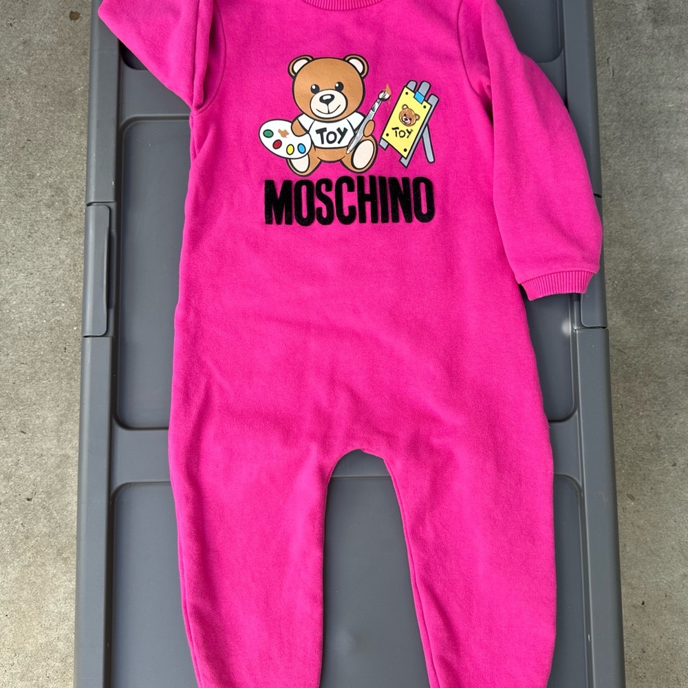 Moschino Fuchsia Teddy Bear Kids Footie